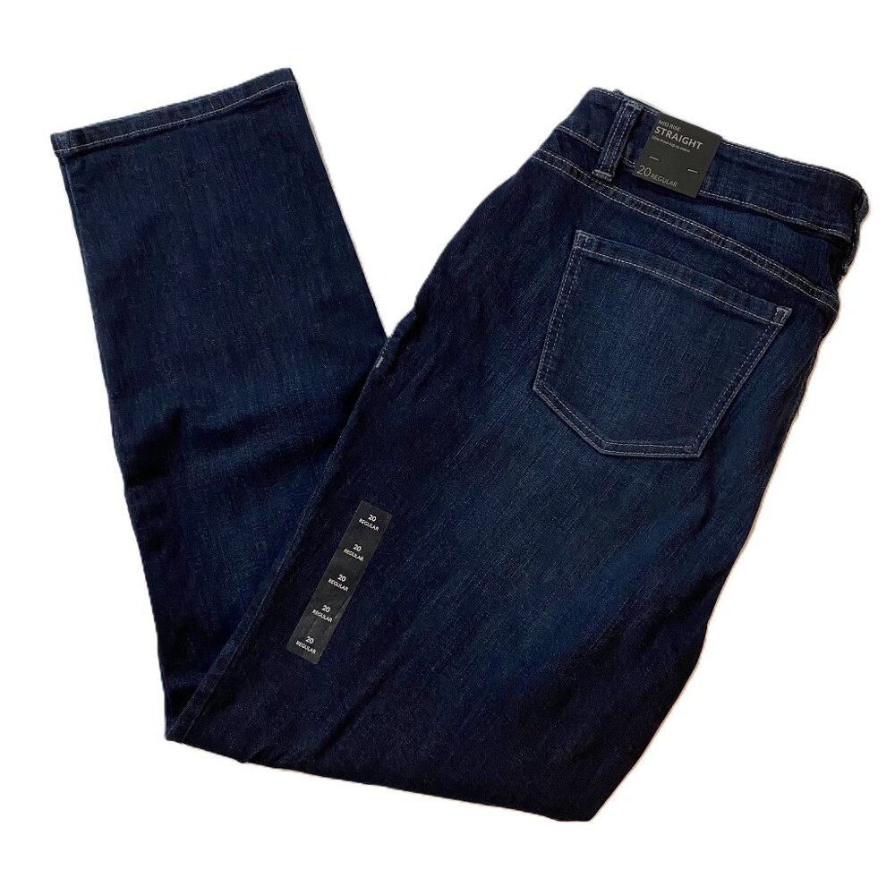 Lane Bryant SZ 20R Mid Rise Straight Cotton Blue Jeans
